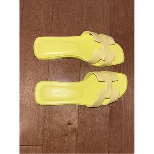 Hermes Oran Yellow Sandals
